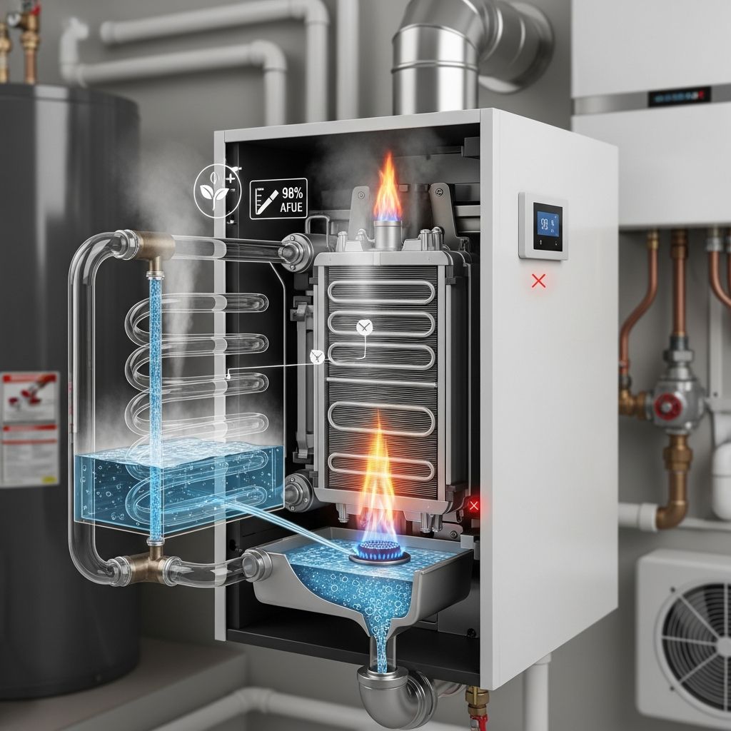 Understand how condensing boilers work, when they achieve top efficiency, and the real-world benefits and limitations for your heating system.