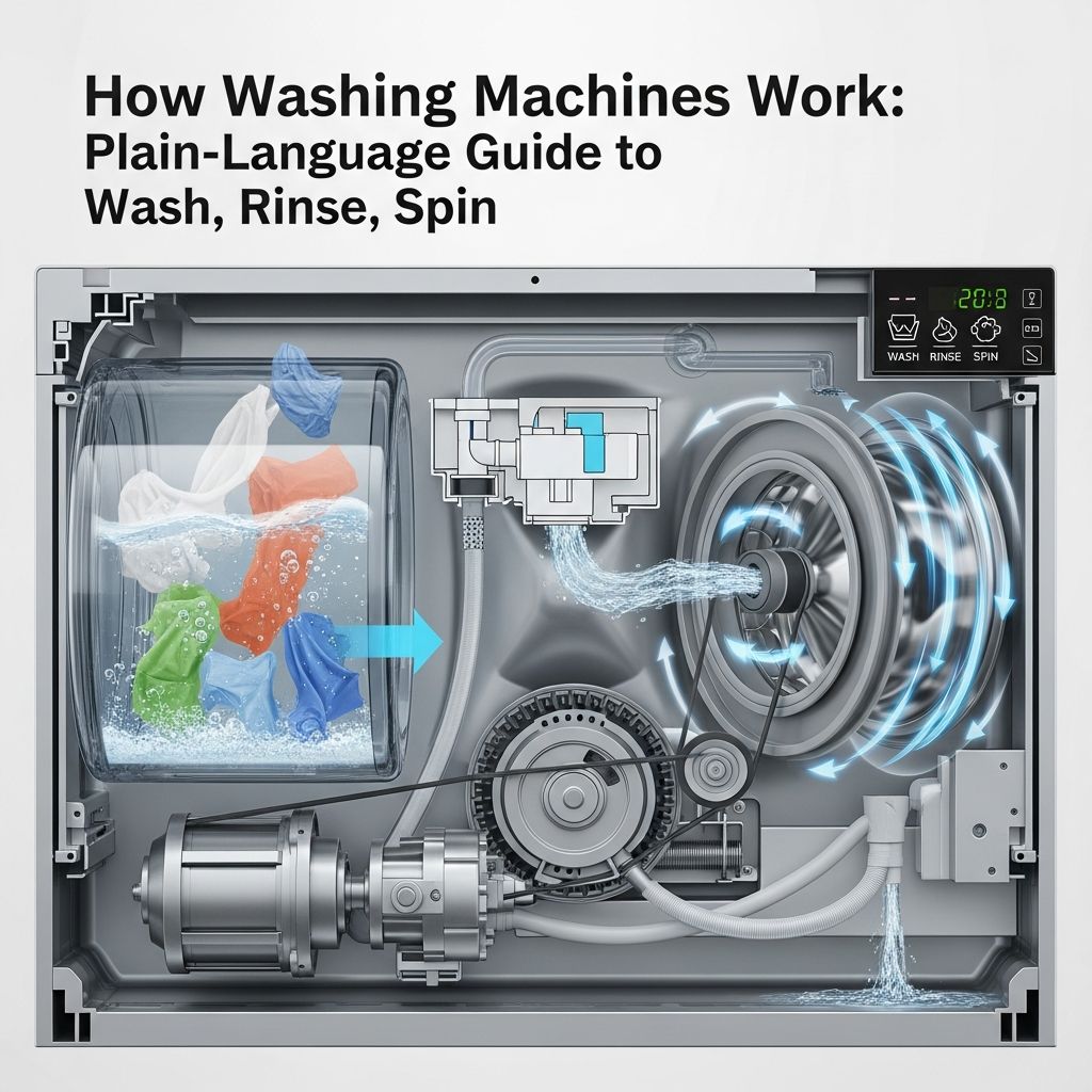 Understand what really happens inside your washer during the wash, rinse, and spin cycles in simple, everyday language.