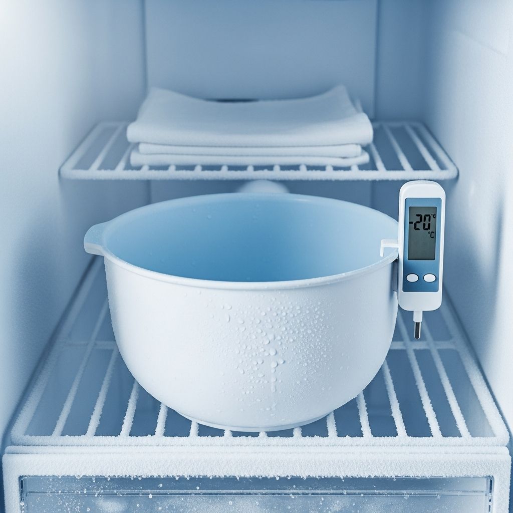 Learn exactly how long to freeze your ice-cream maker freezer-bowl and how to test if it is truly ready before churning.