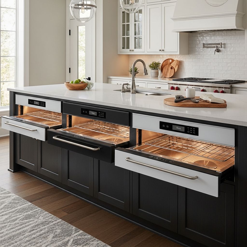 Explore built-in, under-counter, and integrated warming drawer designs to match your kitchen layout, cooking style, and design goals.