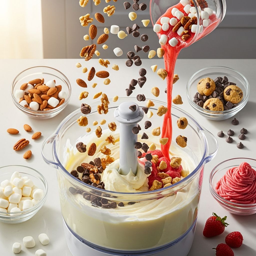 Working With Mix-Ins in Ice Cream Makers: Timing and Techniques for Nuts, Chocolate, and Inclusions Master the timing and technique of adding nuts, chocolate, and inclusions so every scoop of homemade ice cream has perfect flavor and texture.