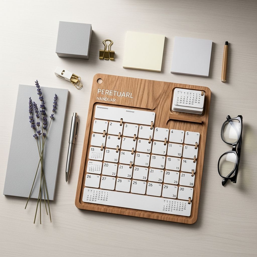 Stay organized year-round with timeless date tracking and elegant design.